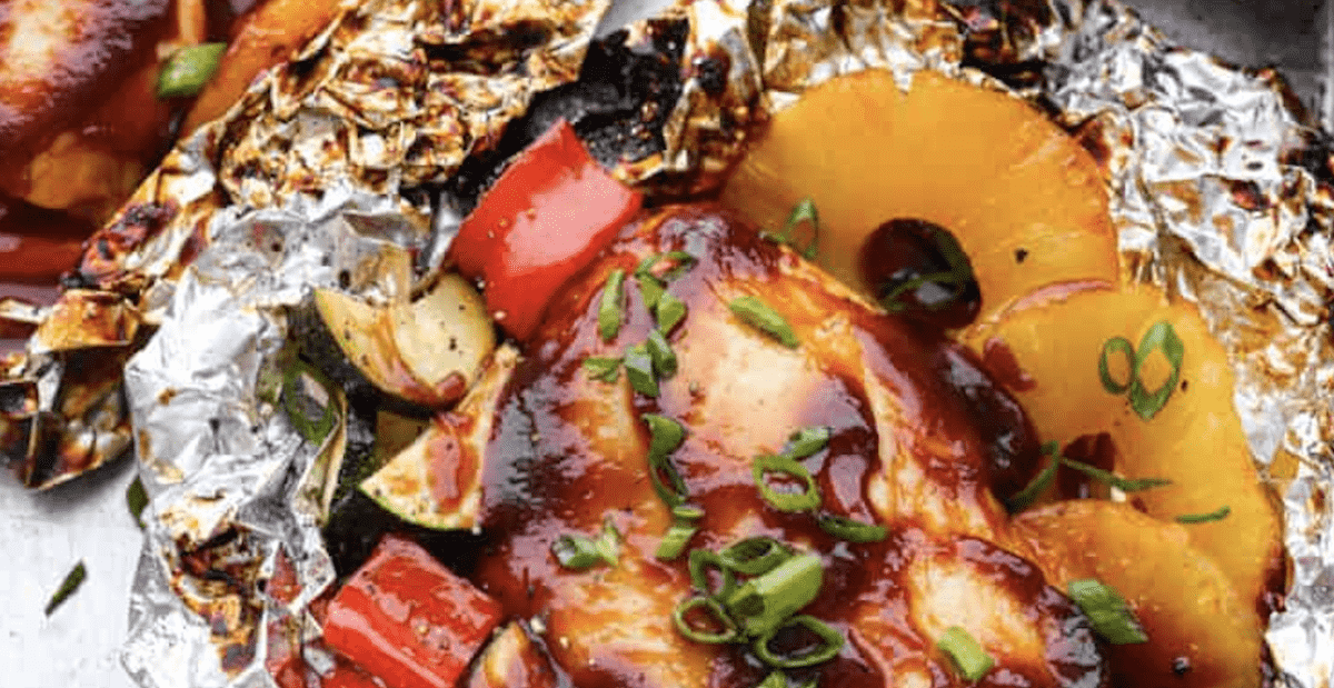 Grilled Hawaiian Barbecue Hen in Foil