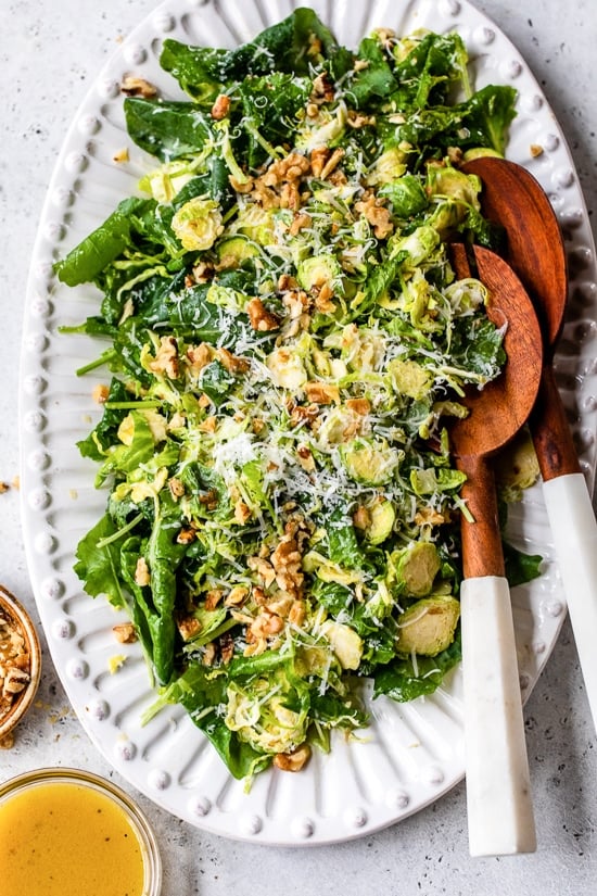 Kale and Brussels Sprout Salad with Parmesan and Pecans Kale and Brussels Sprout Salad with Parmesan and Pecans