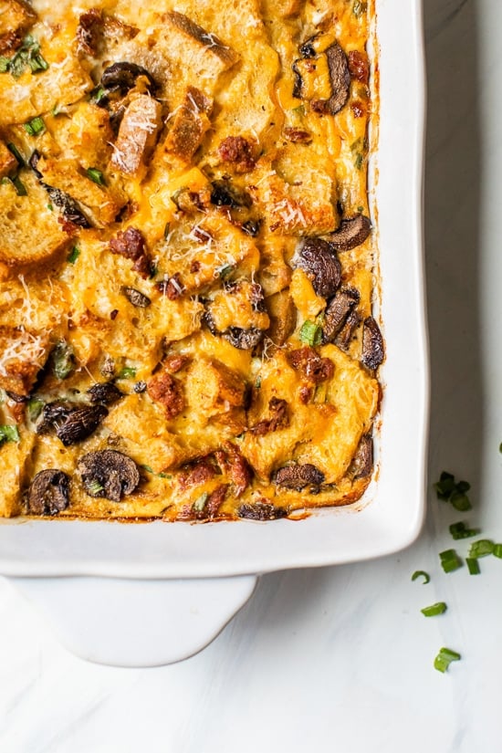 Breakfast Strata with Sausage and Mushrooms Breakfast Strata with Sausage and Mushrooms