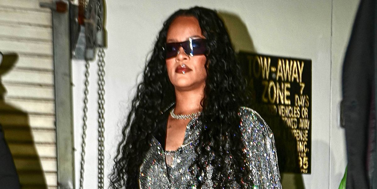 Rihanna Wears Bejeweled Two-Piece Set at Artwork Basel 2022