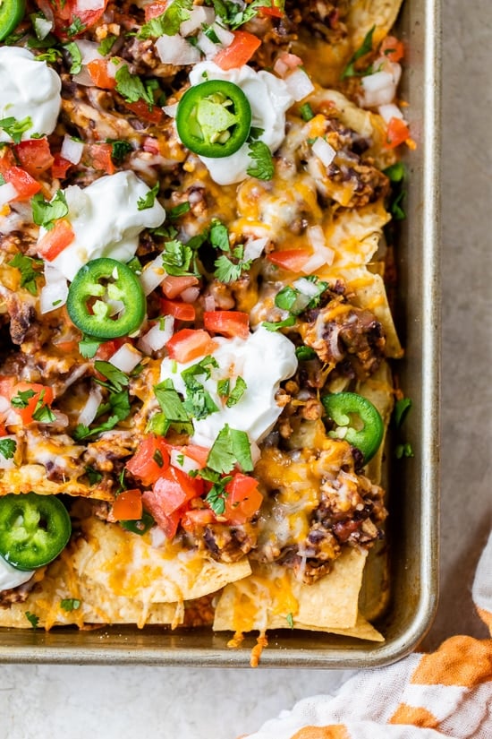 Loaded Nachos with Floor Turkey, Beans and Cheese Loaded Nachos with Floor Turkey, Beans and Cheese
