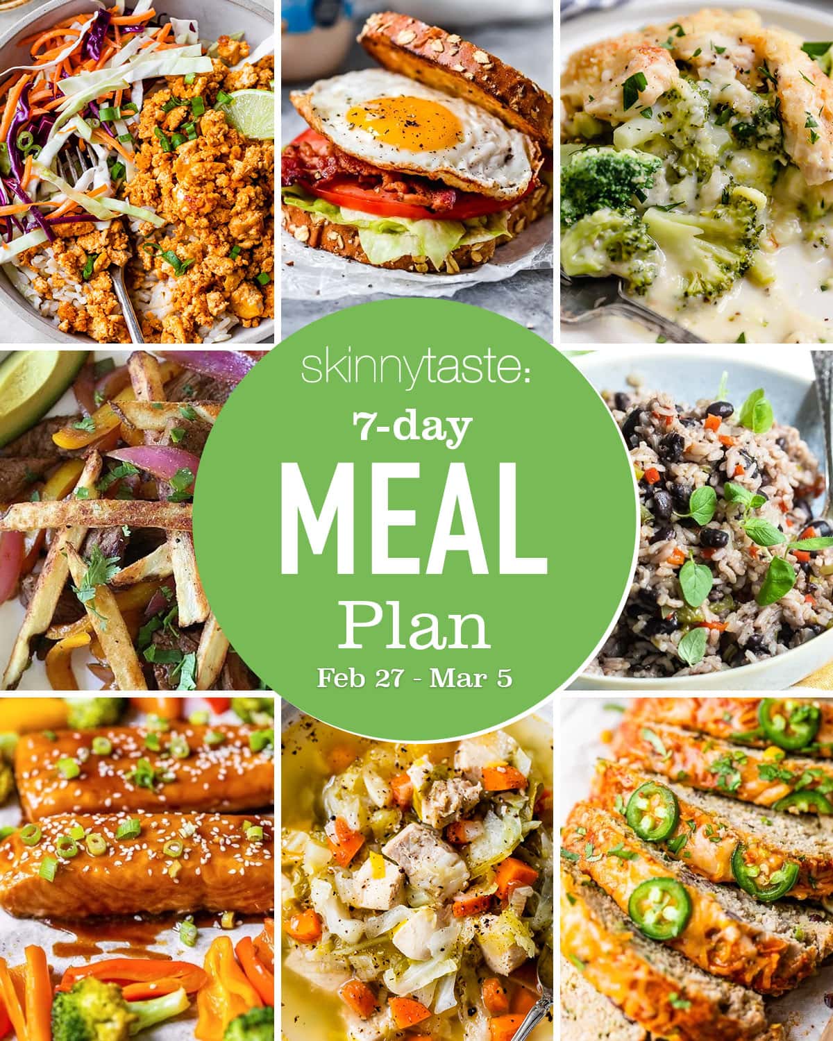 7 Day Wholesome Meal Plan (Feb 27-March 5) 7 Day Wholesome Meal Plan (Feb 27-March 5)