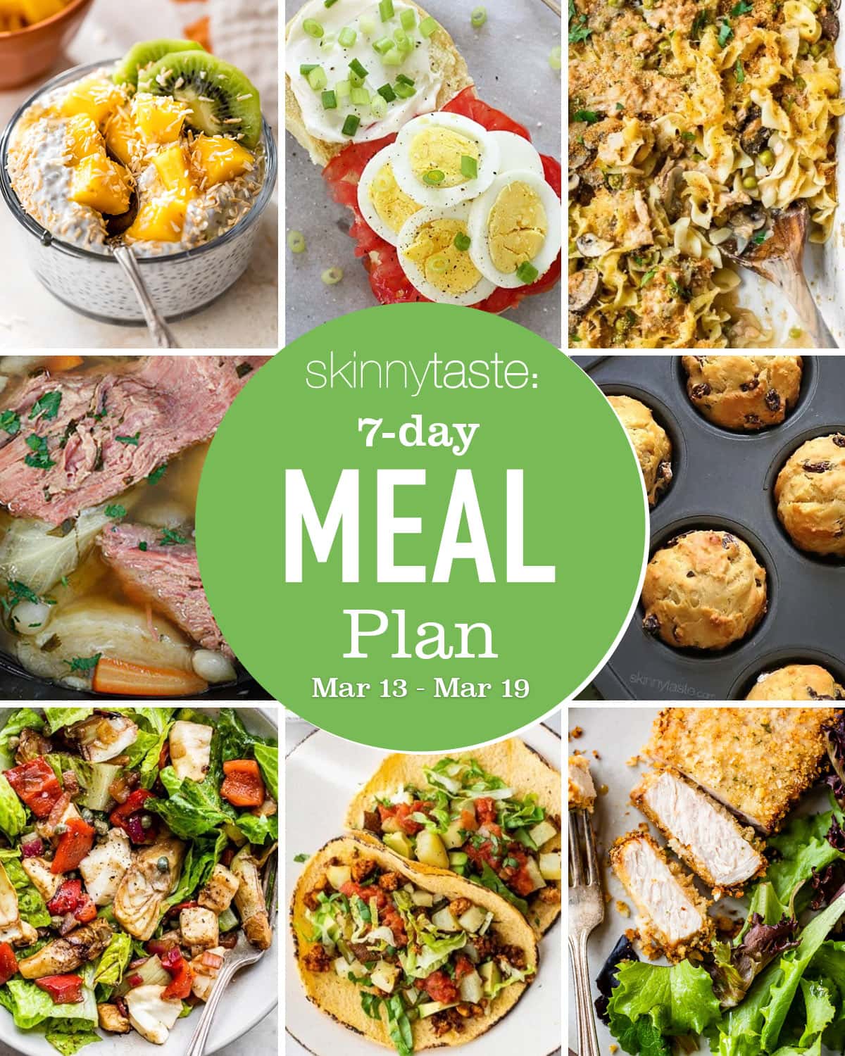 7 Day Wholesome Meal Plan (March 13-19) 7 Day Wholesome Meal Plan (March 13-19)