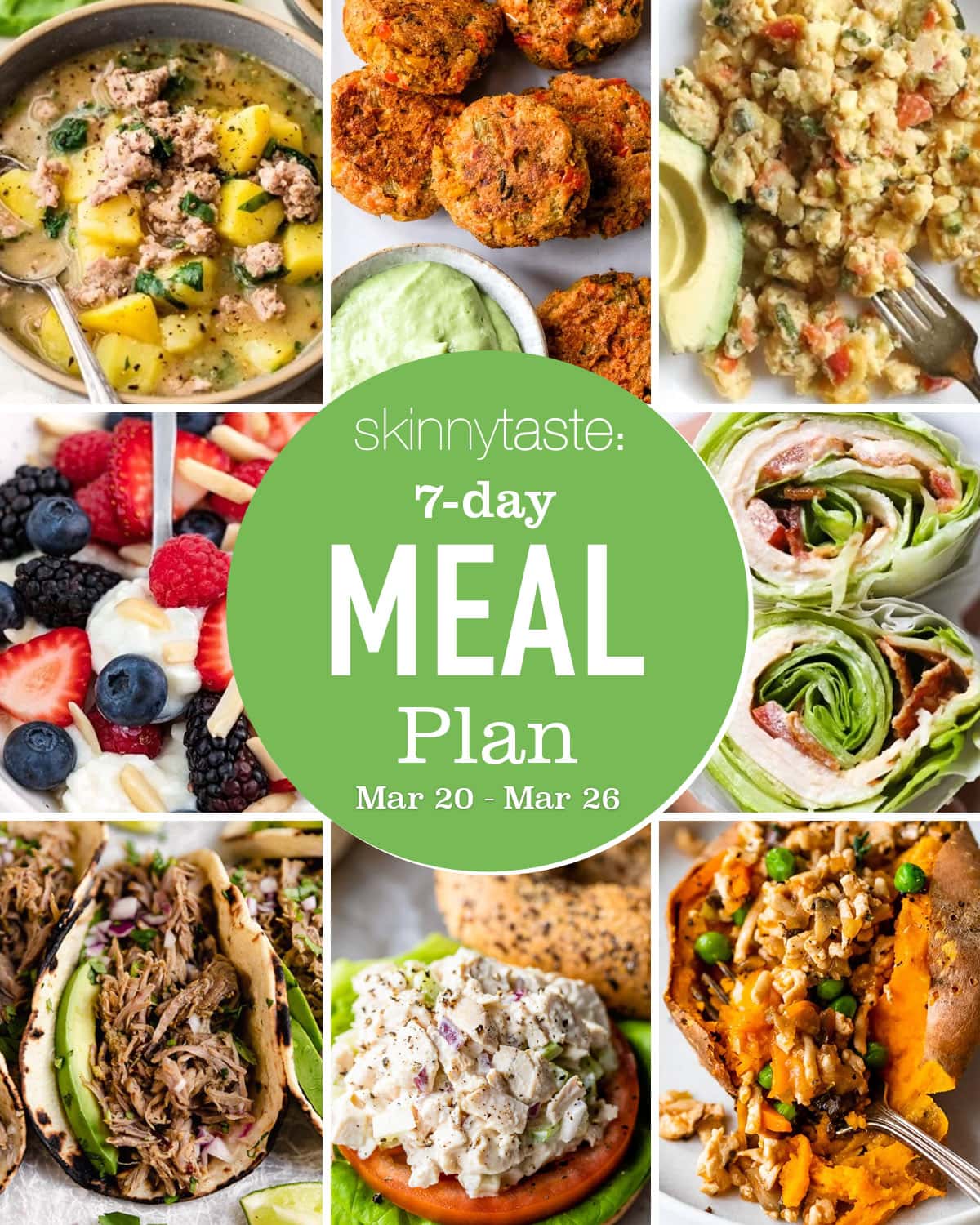 7 Day Wholesome Meal Plan (March 20-26) 7 Day Wholesome Meal Plan (March 20-26)