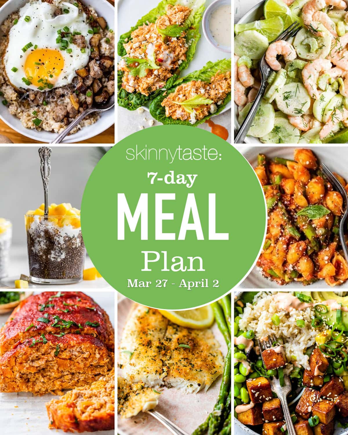 7 Day Wholesome Meal Plan (March 26-April 2) 7 Day Wholesome Meal Plan (March 26-April 2)