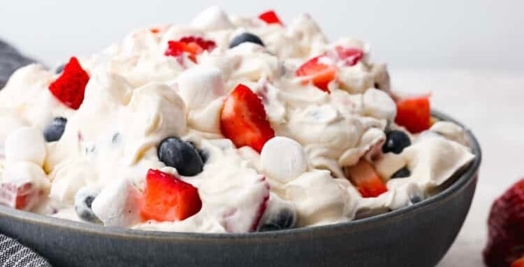 Pink White and Blue Cheesecake Salad