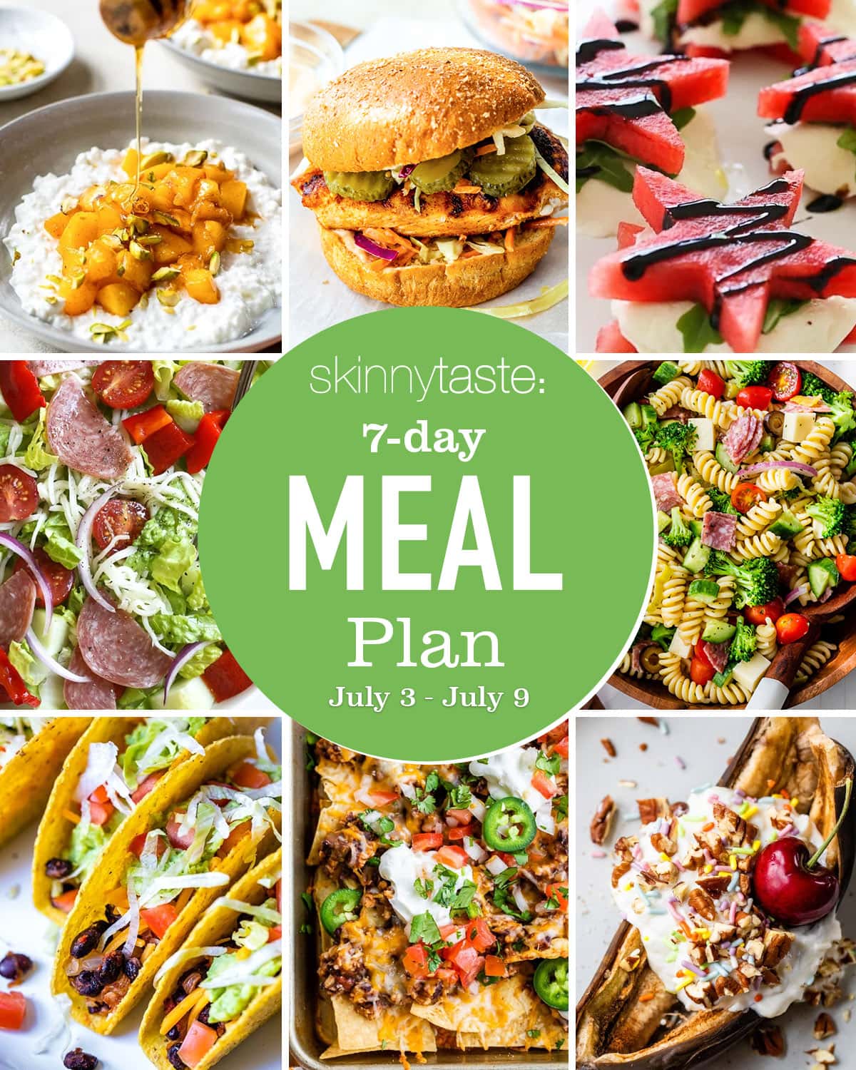 Free 7 Day Wholesome Meal Plan (July 3-9)