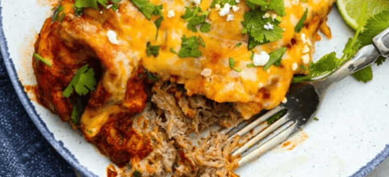 Juicy Pork Carnitas Enchiladas | The Recipe Critic