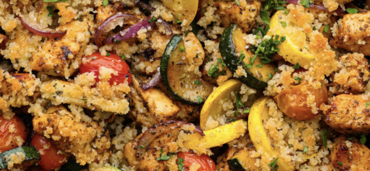 Rooster and Backyard Vegetable Skillet Rooster and Backyard Vegetable Skillet