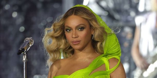 Beyoncé Wears Crystal Coated Nude Jumpsuit to Atlanta Present