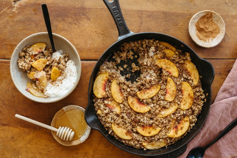 Peach and Pecan Baked Oatmeal Recipe Peach and Pecan Baked Oatmeal Recipe