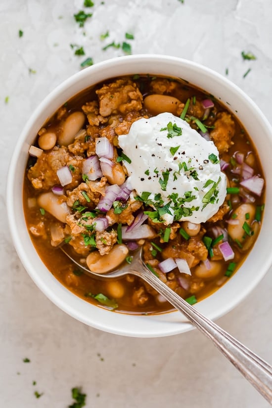 White Bean Pumpkin Turkey Chili (Gradual Cooker or Prompt Pot) White Bean Pumpkin Turkey Chili (Gradual Cooker or Prompt Pot)