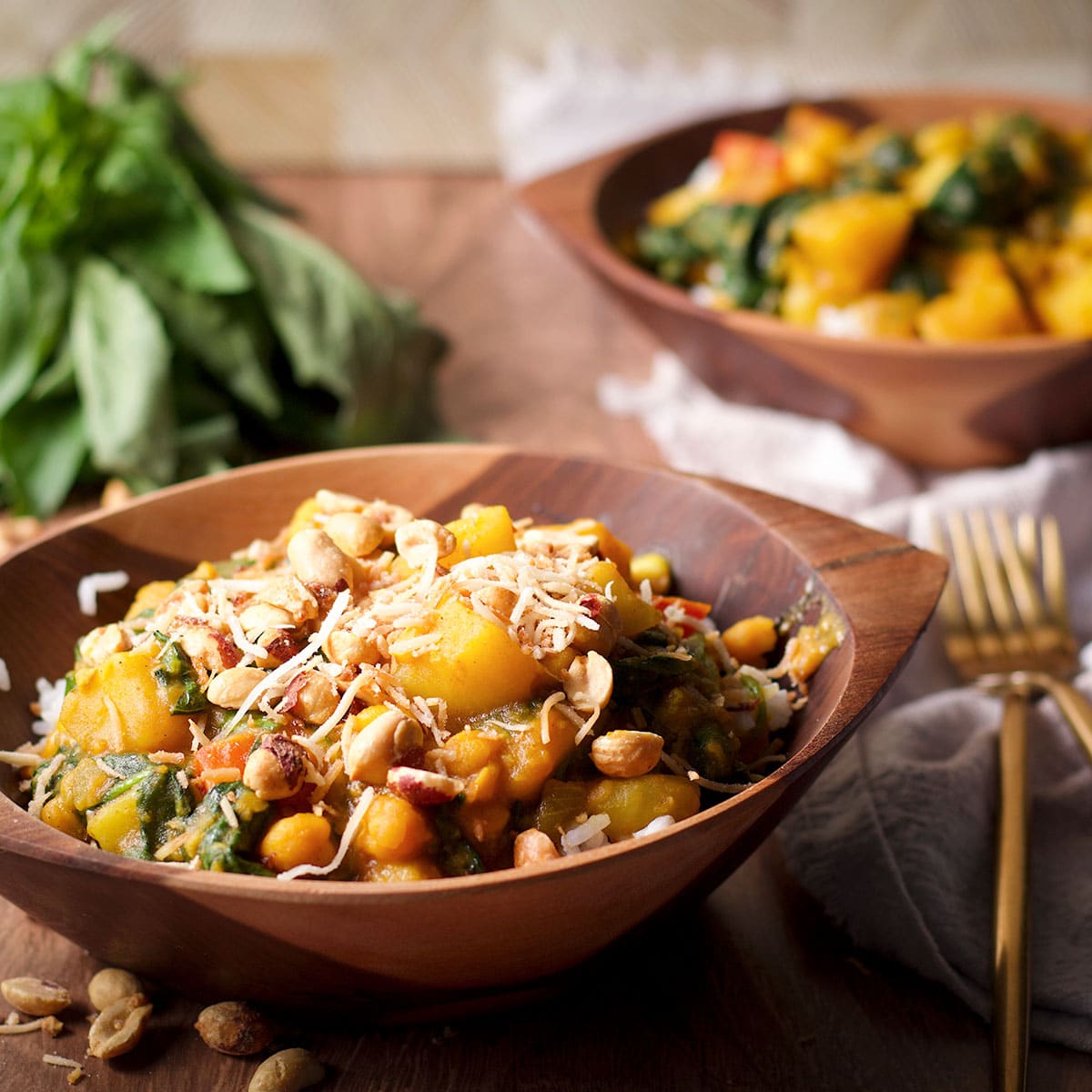 Coconut Chickpea Curry with Potatoes and Spinach