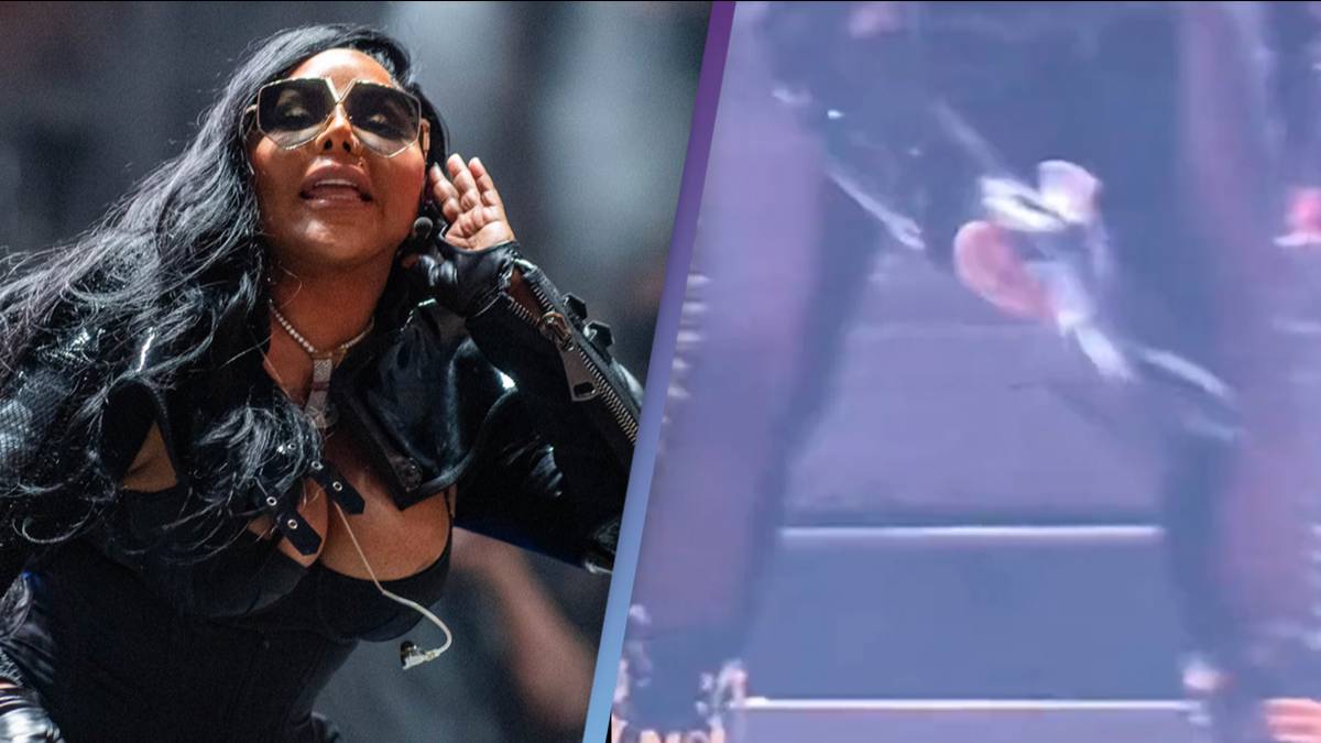 Rapper Lil Kim removes her underwear and throws it into the group at Atlanta live performance
