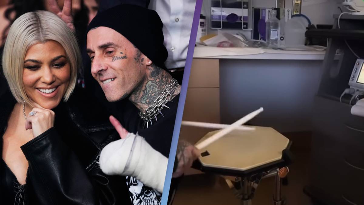 Blink-182’s Travis Barker roasted for taking part in drums in supply room when Kourtney Kardashian was in labor