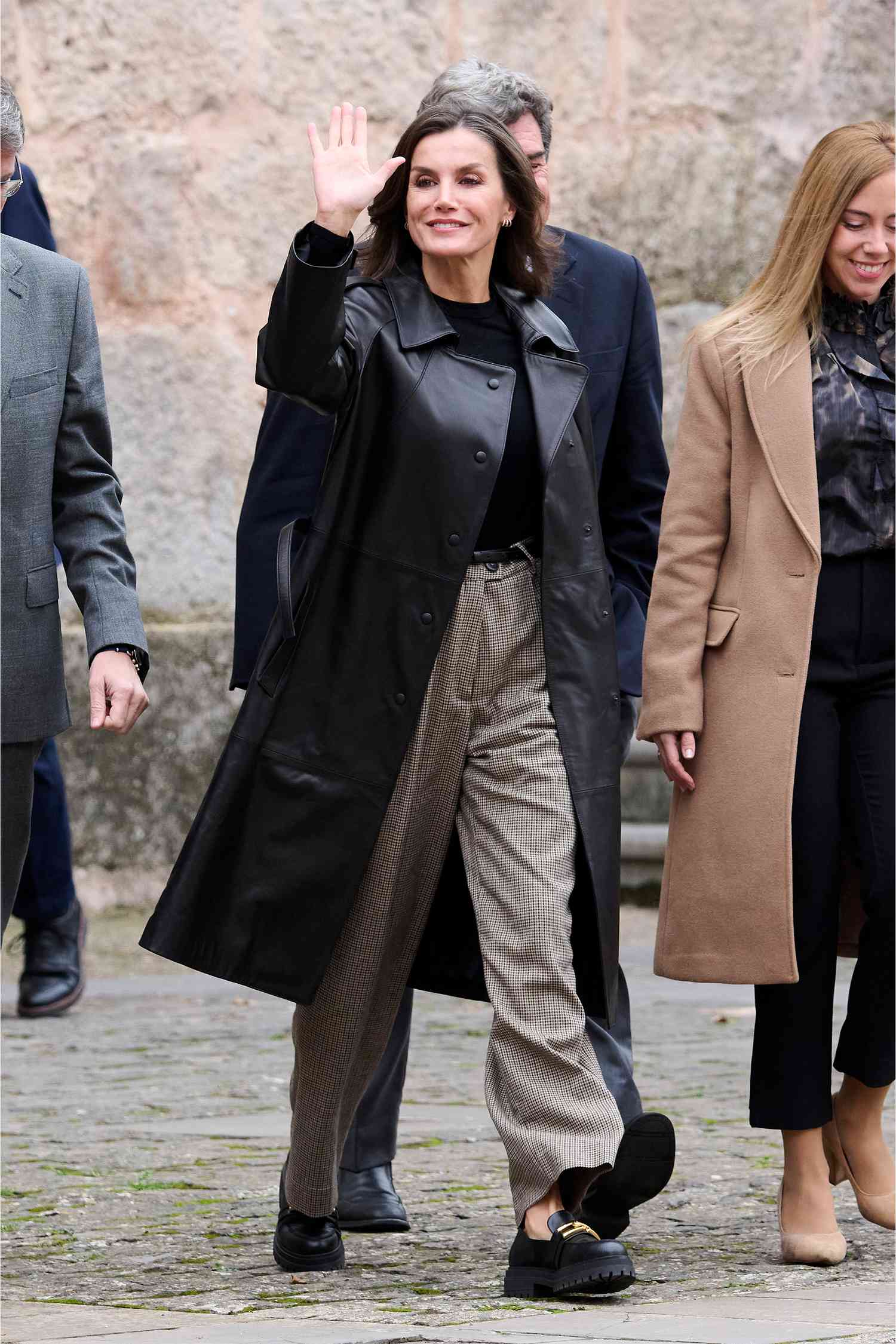 Queen Letizia Wore Chunky Lug Sole Loafers With Trousers Queen Letizia Wore Chunky Lug Sole Loafers With Trousers