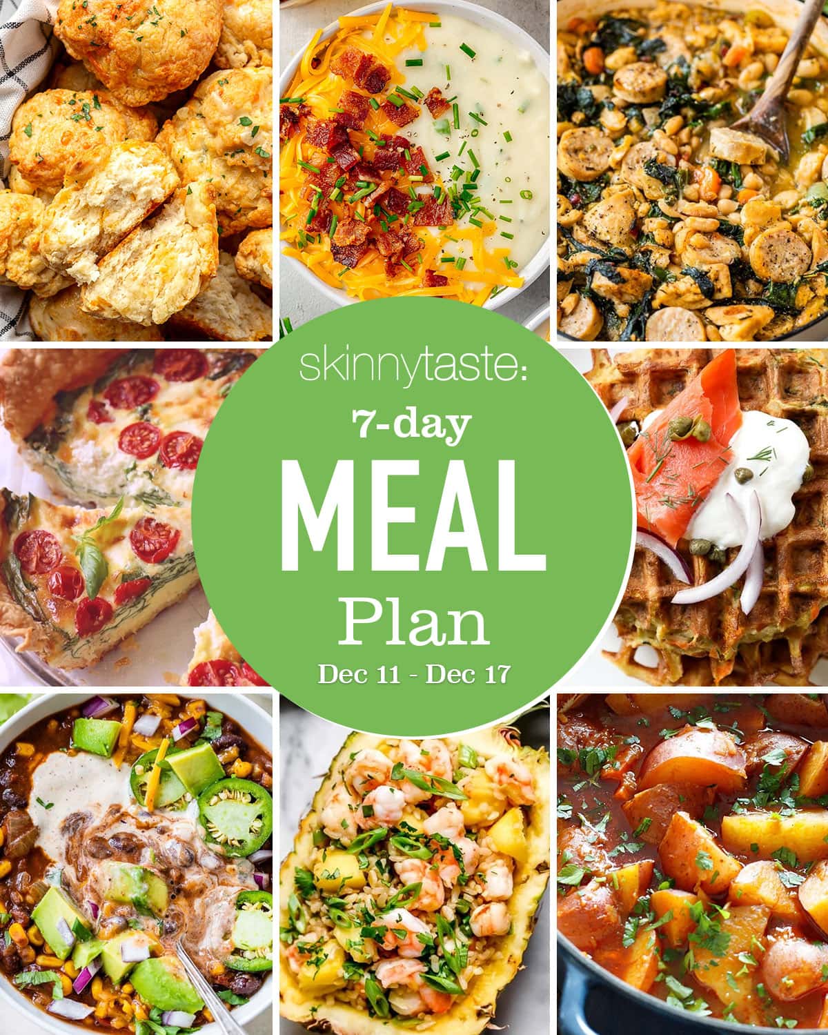 Free 7 Day Wholesome Meal Plan (Dec 11-17)