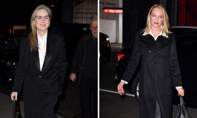 Meryl Streep and Uma Thurman Twinned In Sheer Black Tights