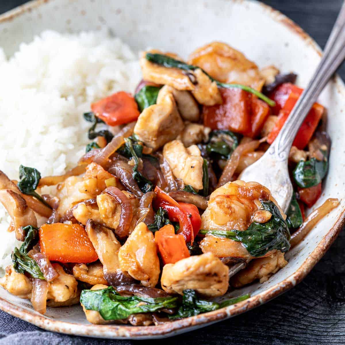 Straightforward Rooster and Shrimp Stir-Fry Straightforward Rooster and Shrimp Stir-Fry