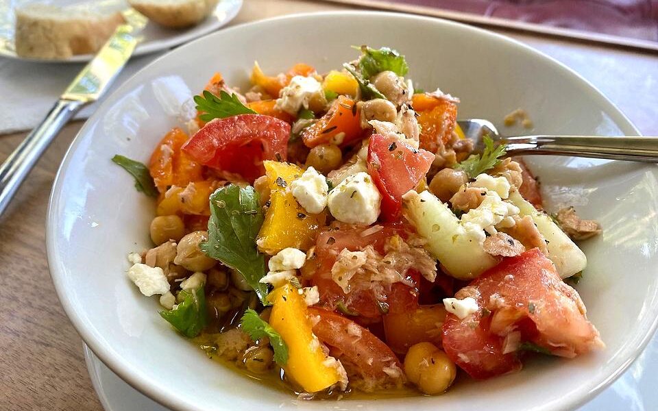 Simple Mediterranean Chickpea Tuna Salad Recipe With Lemon Garlic Dressing | Mediterranean Recipes
