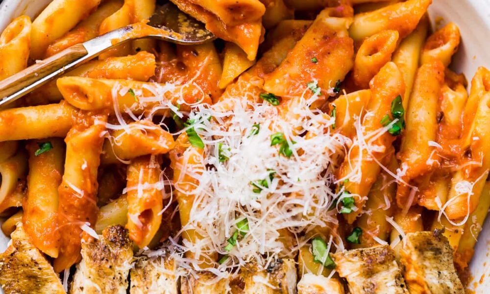 Penne alla Vodka with Rooster (Excessive Protein)