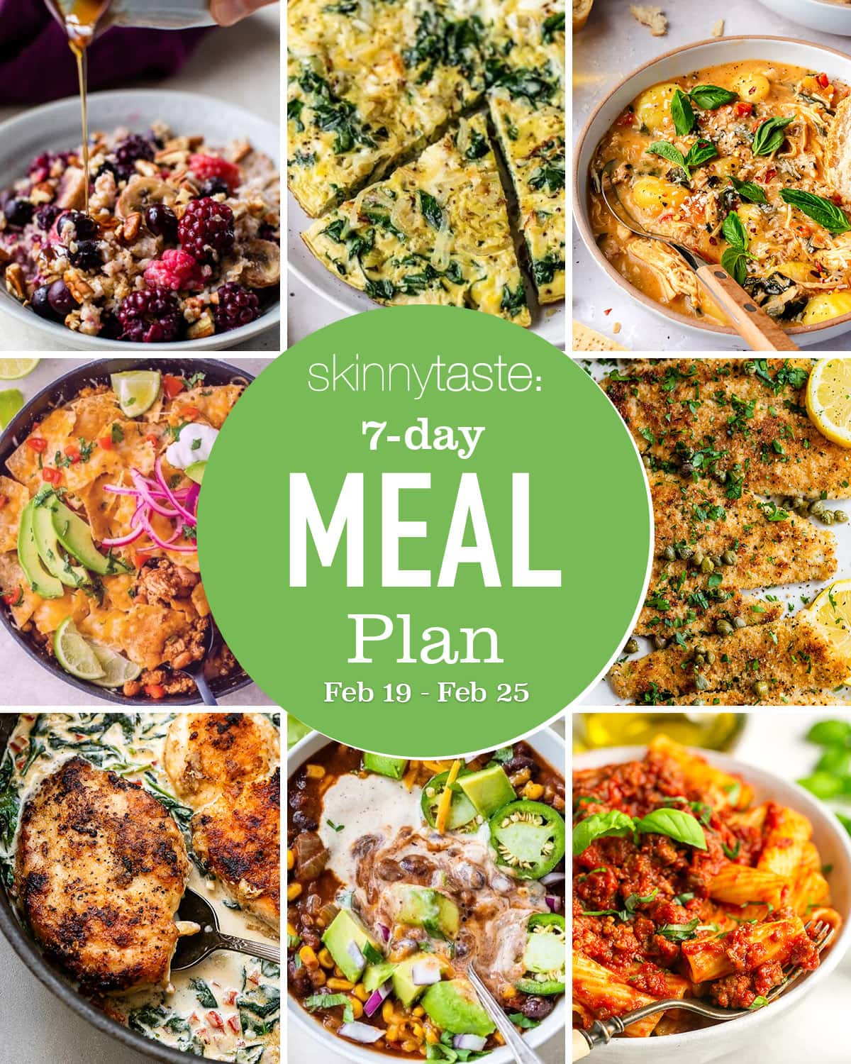 Free 7 Day Wholesome Meal Plan (Feb 19-25)