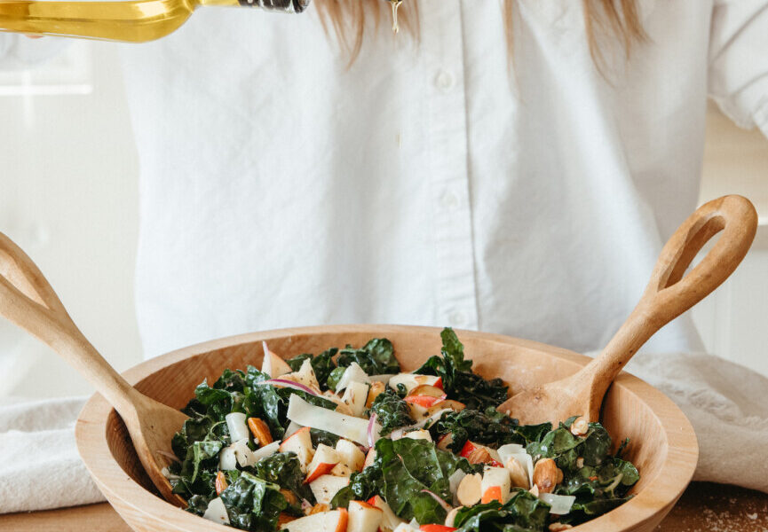 The Finest Kale Apple Salad with Gruyère and Almonds