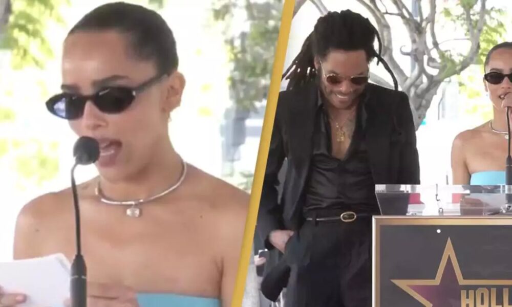 Zoë Kravitz savagely roasts her dad Lenny Kravitz’s ‘longest relationship’ at Stroll of Fame ceremony