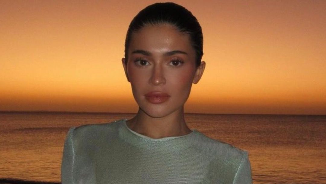 Kylie Jenner Wore a Rhinestone-Studded Black Bikini