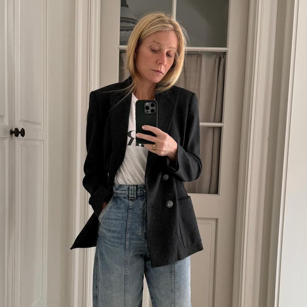Gwyneth Paltrow Simply Styled Culotte Denims within the Chicest Method