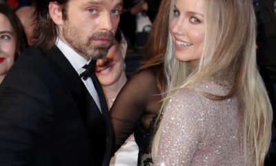 Sebastian Stan & Annabelle Wallis Make Uncommon Purple Carpet Look