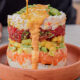 Blended Seafood Poke Tower with Mild Spicy Mayo Sauce