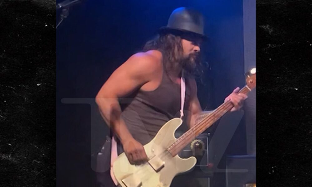 Jason Momoa Jams Out with His Children at Hollywood Live performance