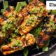 Barbecued huss with runner beans recipe