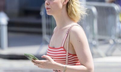 Elle Fanning Wore a White Midi Skirt With This Sandal Pattern