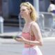 Elle Fanning Wore a White Midi Skirt With This Sandal Pattern Elle Fanning Wore a White Midi Skirt With This Sandal Pattern