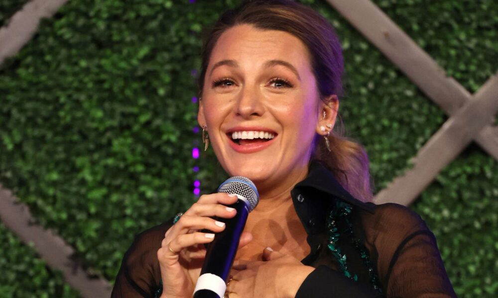 See Blake Full of life’s Sheer Costume and Uncovered Bra Look