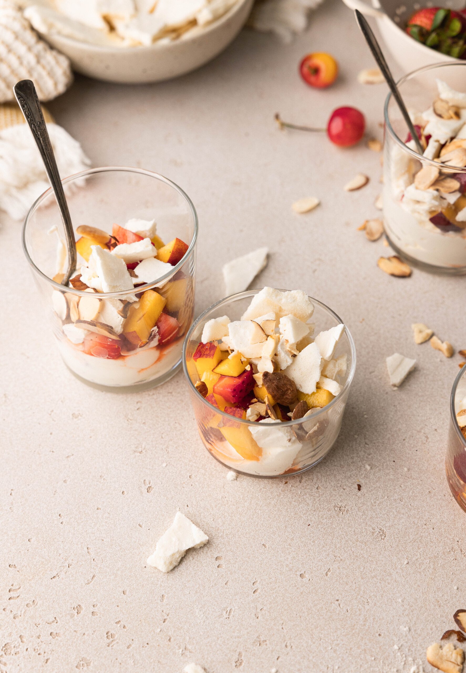 Summer time Fruit Salad With Crushed Meringue