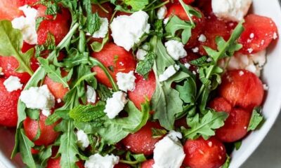 Watermelon Feta Salad with Arugula and Mint