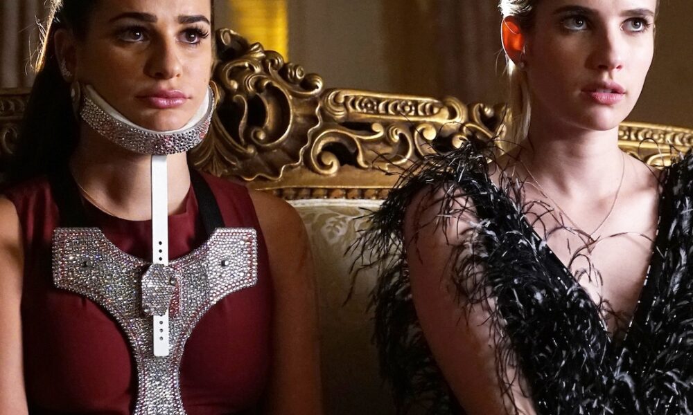 Pregnant Lea Michele Reunites With Scream Queens Costar Emma Roberts