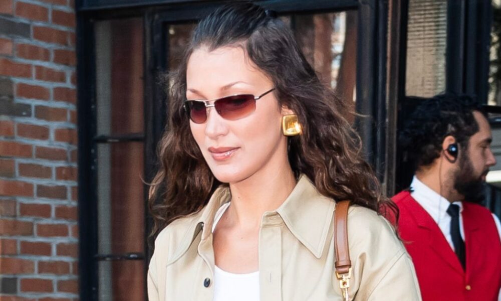 Bella Hadid Simply Wore the Brown Suede Jacket Londoners Are Loving