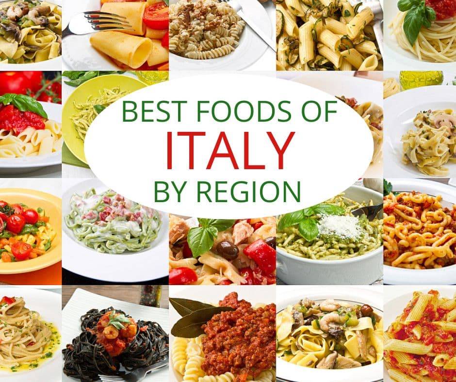 Conventional Meals of Italy by Area