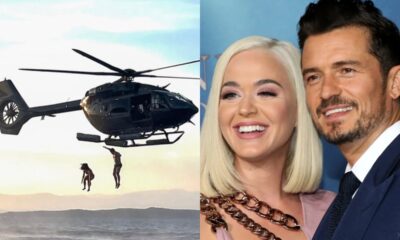 Katy Perry and Orlando Bloom Bounce Out of Helicopter