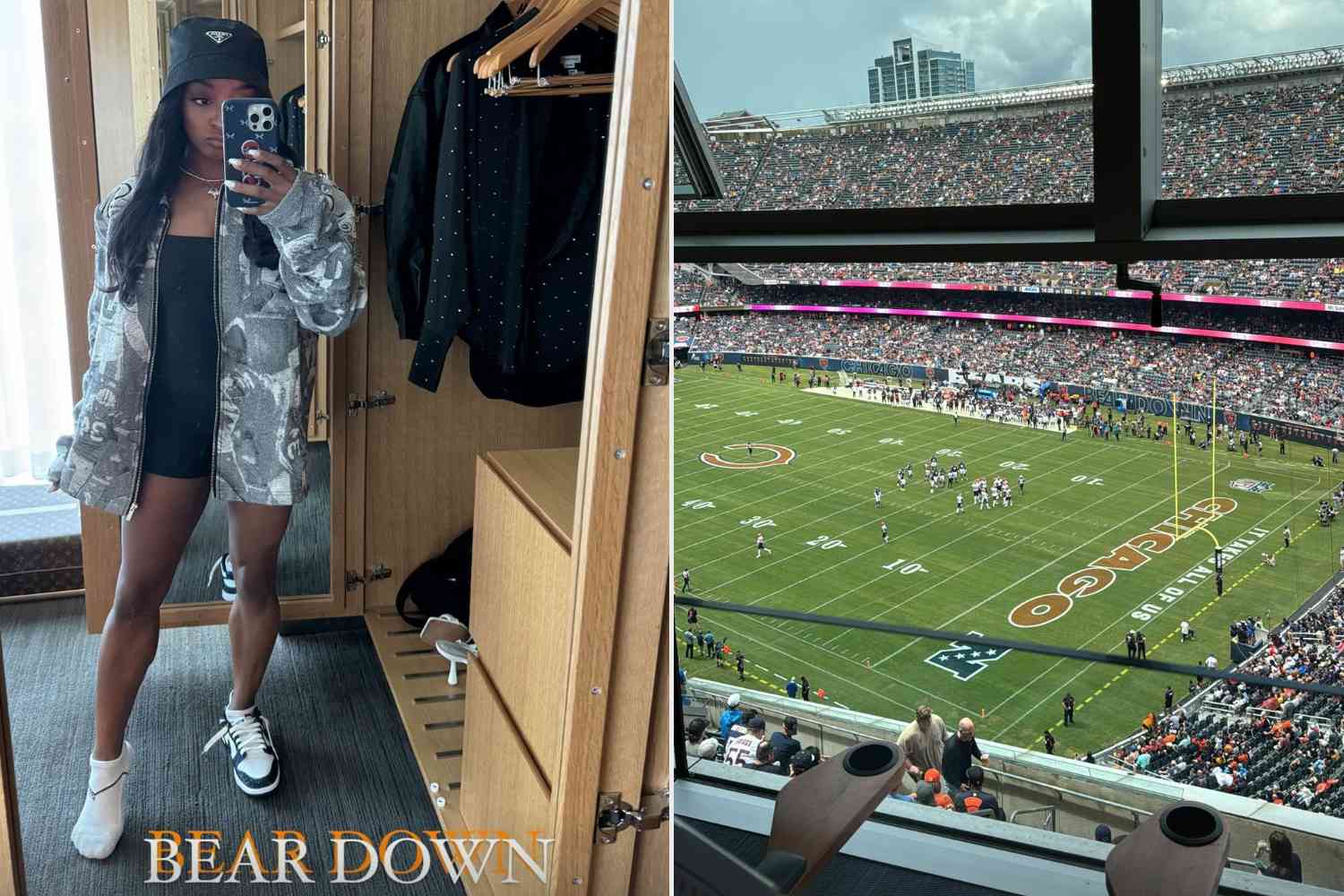 Simone Biles Watches Jonathan Owens Play with Chicago Bears Simone Biles Watches Jonathan Owens Play with Chicago Bears