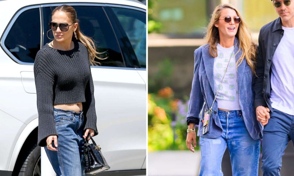 Jennifer Lopez and Blake Vigorous Wore Nike Sneakers With Saggy Denims
