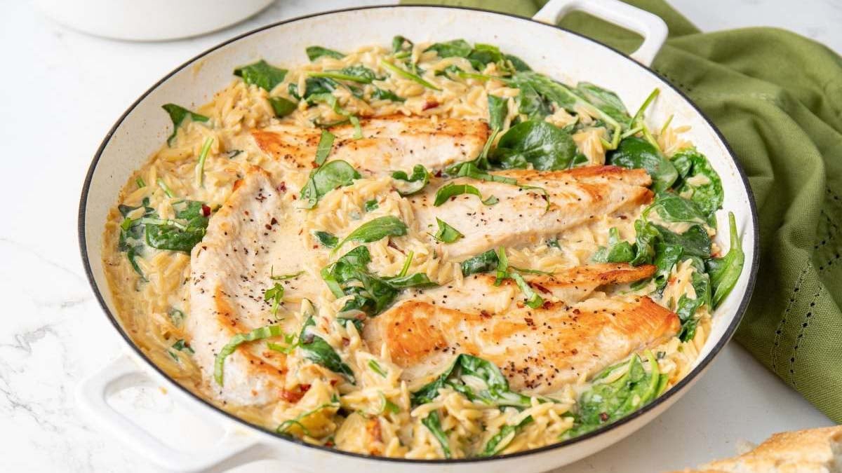 Creamy Tuscan Rooster Orzo – xoxoBella Creamy Tuscan Rooster Orzo – xoxoBella