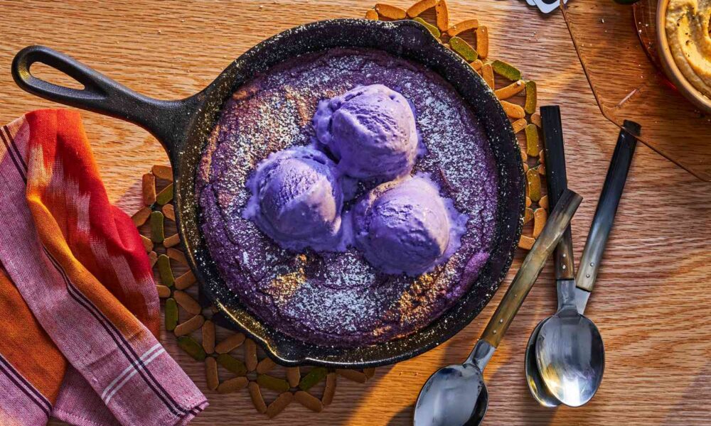 Ube Skillet Crinkle Cookie Recipe