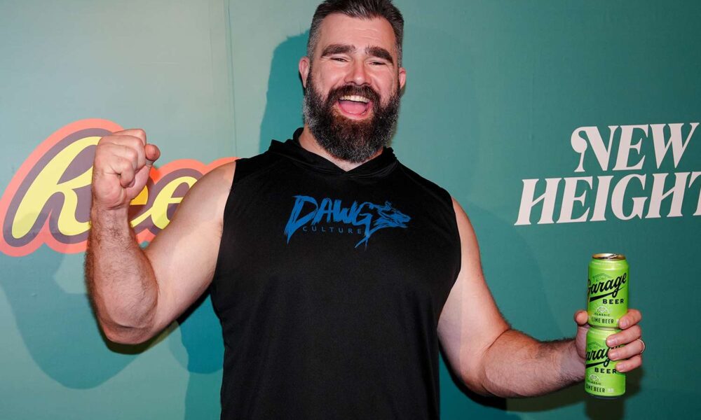 Jason Kelce Chugs a Beer with Eagles Followers Forward of Tremendous Bowl Victory Parade