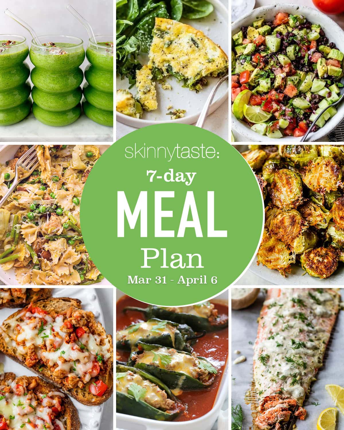 Free 7 Day Wholesome Meal Plan (March 31-April 6) Free 7 Day Wholesome Meal Plan (March 31-April 6)