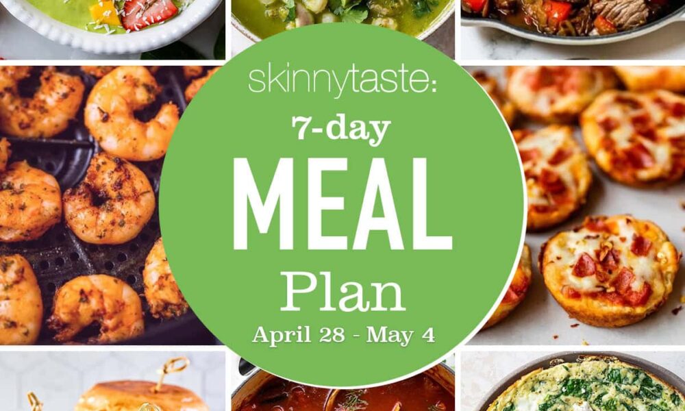 Free 7 Day Wholesome Meal Plan (April 28-Might 4)